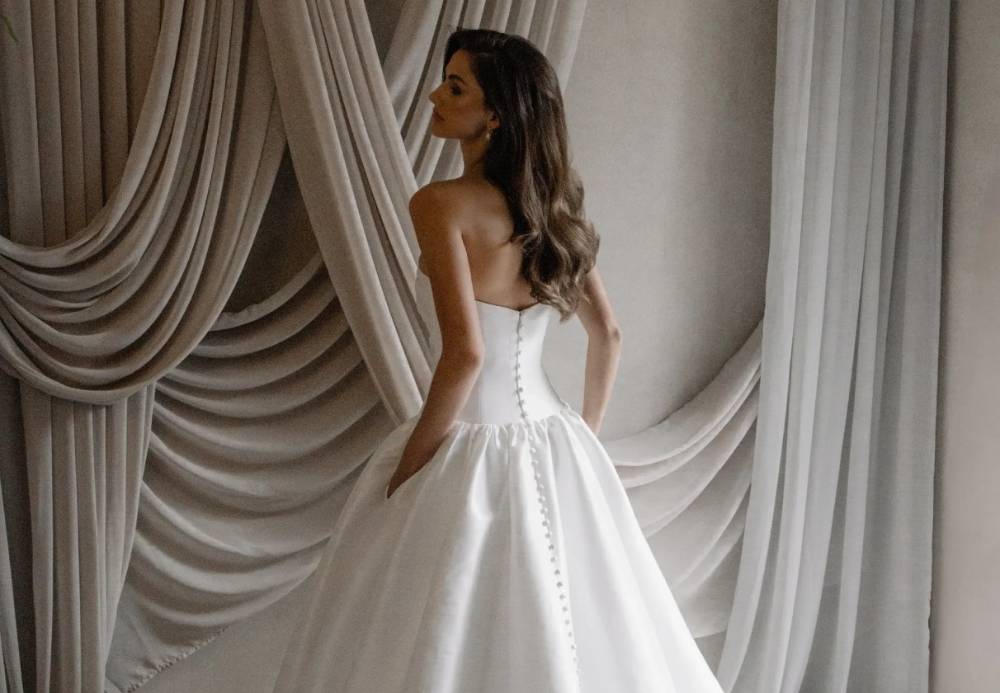 Model wearing a bridal gown